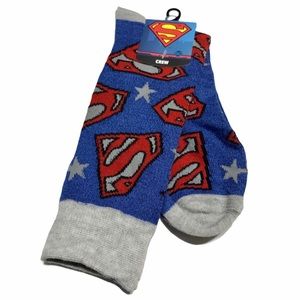 DC Comics SUPERMAN Crew Socks Blue 10 -13 Bioworld
